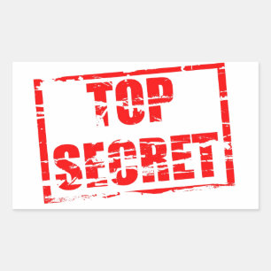 Bovenste geheime rubberstempel rechthoekige sticker