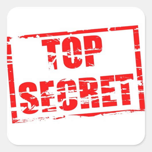 Bovenste geheime rubberstempel vierkante sticker (Voorkant)