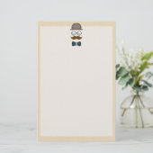 Bovenste hak, snor, bril en Stropdas Briefpapier (Staand voorkant)
