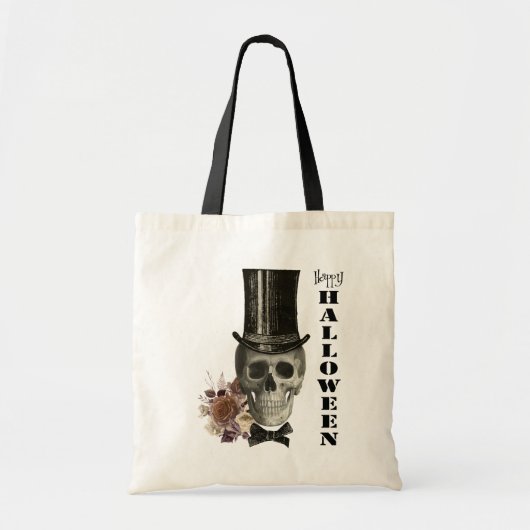 Bovenste hat Skull Halloween Trick or treat Tote Bag (Voorkant)