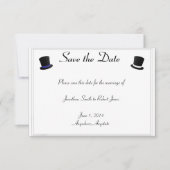 Bovenste hats Bow Stropdassen Blue Gay Weddenschap Save The Date (Voorkant)