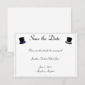 Bovenste hats Bow Stropdassen Blue Gay Weddenschap Save The Date (Voorkant / Achterkant)