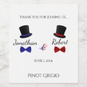 Bovenste hats Bow Stropdassen Red Blue Gay Weddens Wijn Etiket (Enkel label)