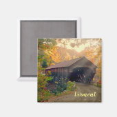 Bovenste Herfsten bedekte brug, Vermont Magneet (Voorkant / Achterkant)
