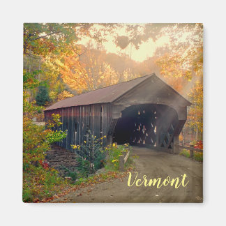 Bovenste Herfsten bedekte brug, Vermont Magneet