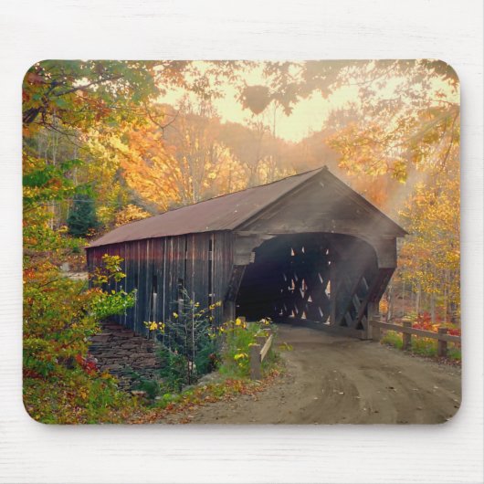 Bovenste Herfsten bedekte brug Vermont Mousepad Muismat (Voorkant)