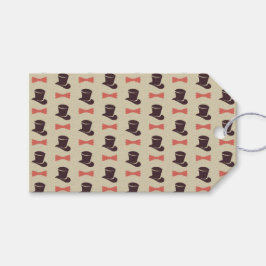 Bovenste hoed en stropdas label cadeaulabel