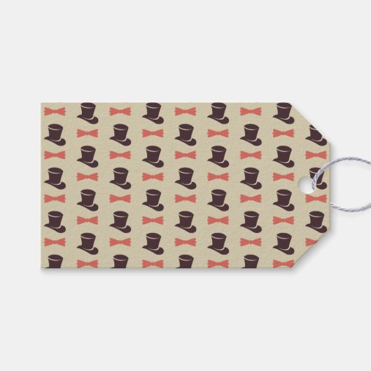 Bovenste hoed en stropdas label cadeaulabel (Voorkant (Horizontaal))