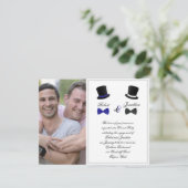 Bovenste hoeden en Stropdassen Verloving voor wedd Kaart (Staand voorkant)