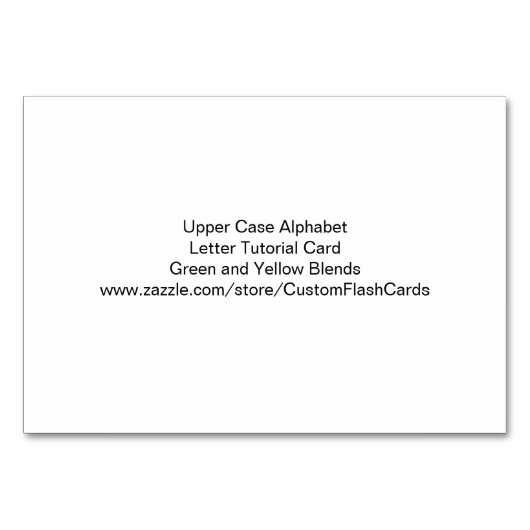 Bovenste Hoesje alfabet tutorial Kaart groen geel (Achterkant)