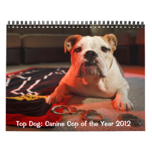 Bovenste hond: Canine Cop van het jaarrooster 2012 Kalender