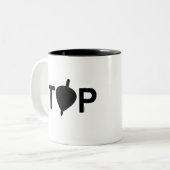 BOVENSTE LABEL TWEEKLEURIGE KOFFIEMOK (Voorkant links)
