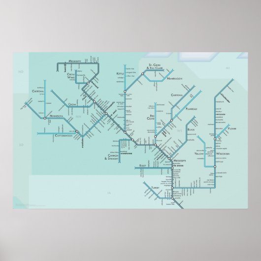 Bovenste Mississippi 30 x 20 inch Poster (Voorkant)