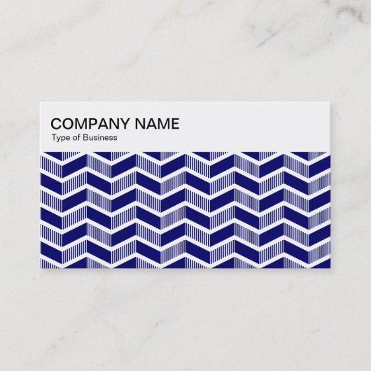 Bovenste paneel - Chevron Pattern - Deep Navy Busi Visitekaartje (Voorkant)