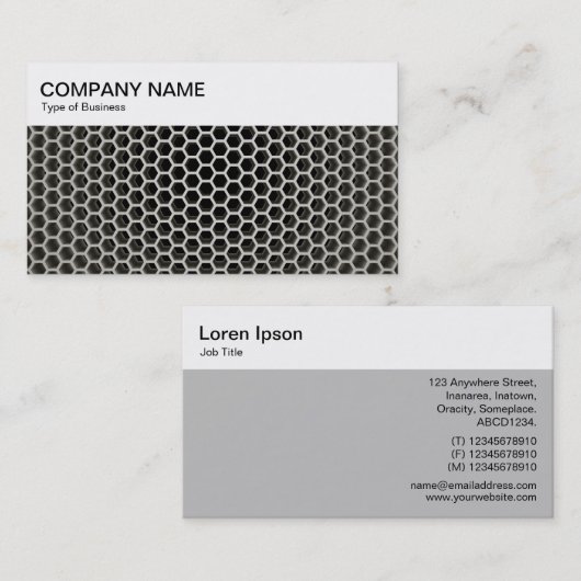 Bovenste paneel - Honeycomb Warm Visitekaartje (Voorkant / Achterkant)