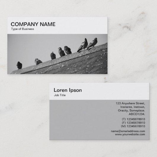 Bovenste paneel - Pigeons op een Visitekaartje van (Voorkant / Achterkant)