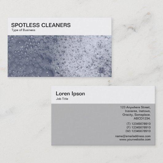 Bovenste paneel - Soap Bubbles 03 Visitekaartje (Voorkant / Achterkant)