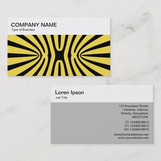 Bovenste paneel - Sterk contrast fractal Abstract Visitekaartje (Voorkant / Achterkant)