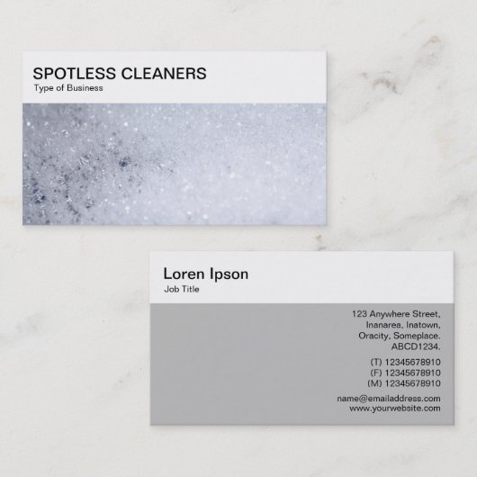 Bovenste paneel - Visitekaartje met zeepbellen (Voorkant / Achterkant)