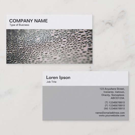 Bovenste paneel - Waterdruppels op glas 02 Busines Visitekaartje (Voorkant / Achterkant)