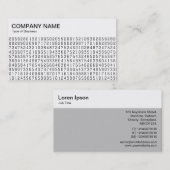 Bovenste paneel - Willekeurige nummers - Zwart op  Visitekaartje (Voorkant / Achterkant)