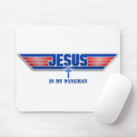 Bovenste Pistool Logo Jezus Christus Wingman Movie Muismat (Met muis)