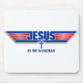Bovenste Pistool Logo Jezus Christus Wingman Movie Muismat (Voorkant)