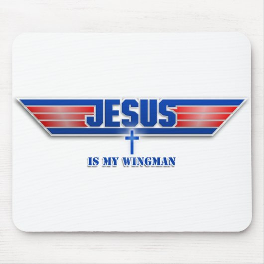 Bovenste Pistool Logo Jezus Christus Wingman Movie Muismat (Voorkant)