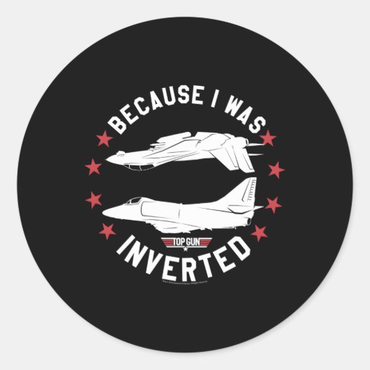 Bovenste Pistool omgekeerd Ronde Sticker (Voorkant)