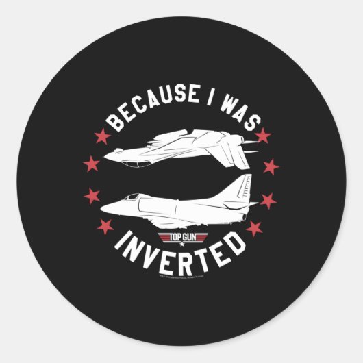 Bovenste Pistool omgekeerd Ronde Sticker (Voorkant)