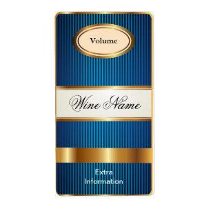 Bovenste plank Blauw Wijn Label