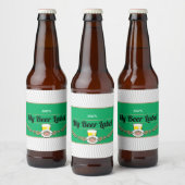 Bovenste plank groen bierlabel bier etiket (Flessen)