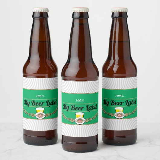 Bovenste plank groen bierlabel bier etiket (Flessen)