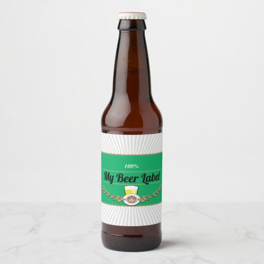 Bovenste plank groen bierlabel bier etiket (Voorkant)