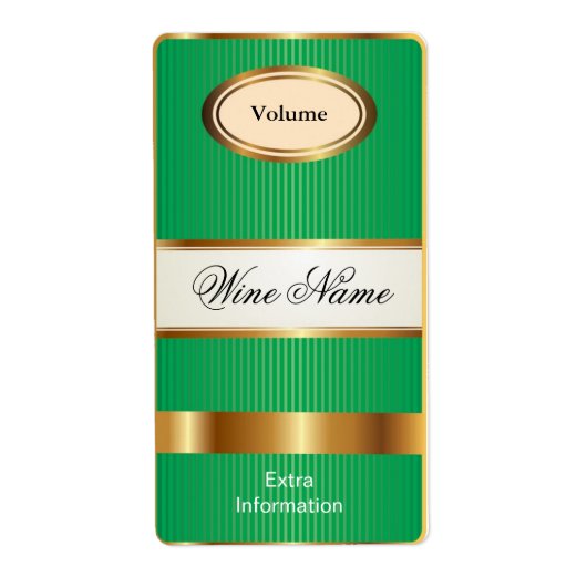 Bovenste plank Groene Wijn Label (Voorkant)
