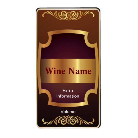 Bovenste plank Rode Wijn Label (Voorkant)