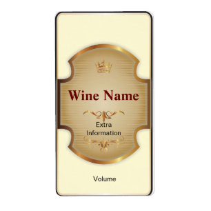 Bovenste plank witte wijn label