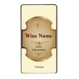 Bovenste plank witte wijn label