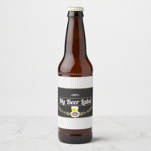 Bovenste plank zwart bier label bier etiket (Voorkant)