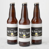 Bovenste plank zwart bier label etiket (Flessen)