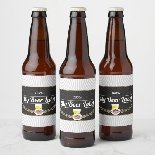 Bovenste plank zwart bier label etiket (Flessen)