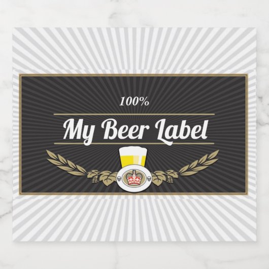 Bovenste plank zwart bier label etiket (Enkel label)