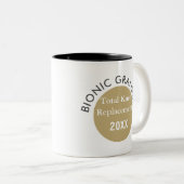 Bovenste pluis! Bionic GRANDMA-mok (knievervanging Tweekleurige Koffiemok (Voorkant rechts)