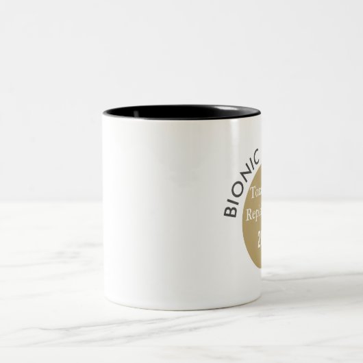 Bovenste pluis! Bionic GRANDMA-mok (knievervanging Tweekleurige Koffiemok (Center)