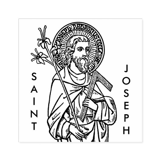 Bovenste romp van St. Joseph (Detail; DT 01) Rubberstempel (Afrduk)
