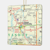 Bovenste Sandusky OH-kaart Keramisch Ornament (Links)