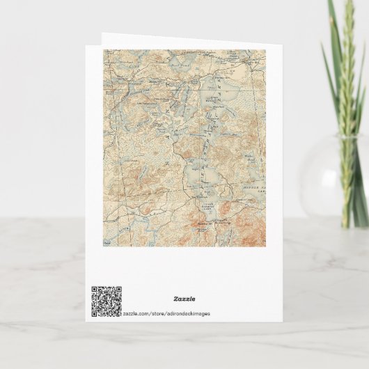 Bovenste Saranac Lake Detail van Old Topographic M Kaart (Achterkant)