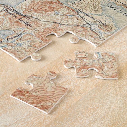 Bovenste Saranac Lake Detail van Old Topographic M Legpuzzel (Zijkant)