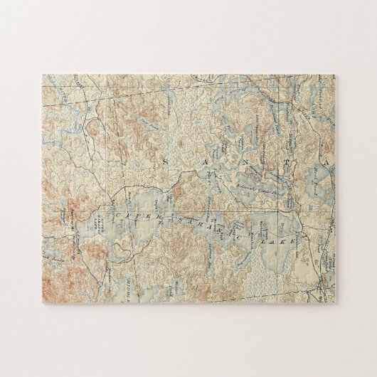 Bovenste Saranac Lake Detail van Old Topographic M Legpuzzel (Horizontaal)