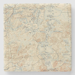 Bovenste Saranac Lake Detail van Old Topographic M Stenen Onderzetter